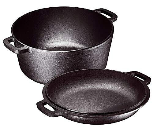 Cast iron Dutch oven and skillet set