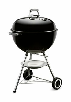 Black kettle charcoal grill with wheels and handle