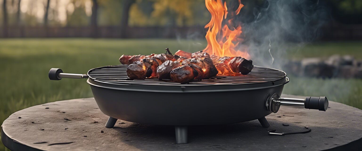 Charcoal grill with safety equipment