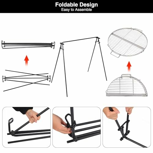 Foldable camping grill assembly instructions.