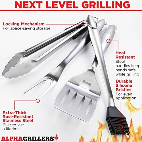 Alpha Grillers BBQ Tool Set