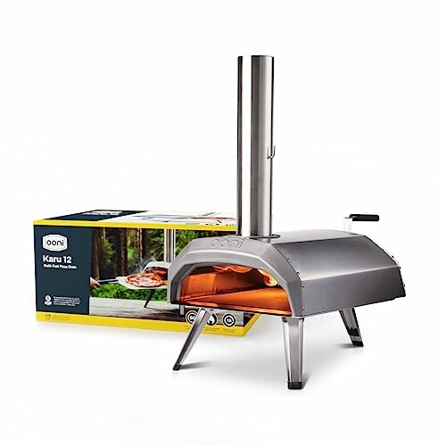 Ooni Karu 12 portable pizza oven with packaging