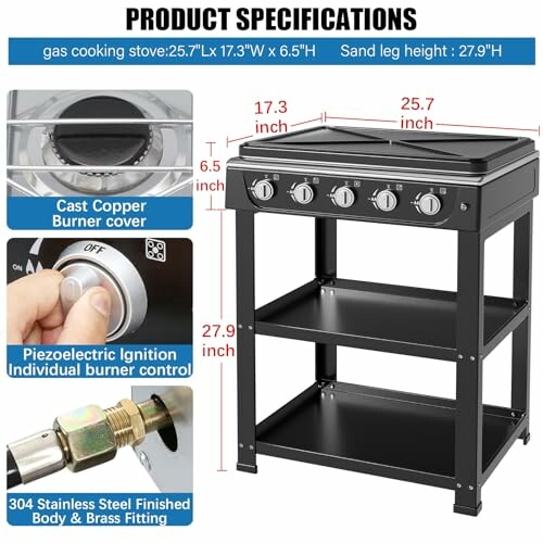 forimo 5 Burner Propane Gas Stove