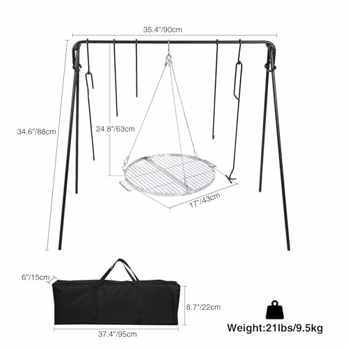 REDCAMP Campfire Swing Grill Stand