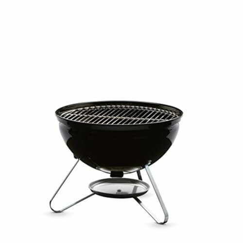 Small portable charcoal grill on a stand