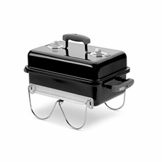 Portable charcoal grill with handle and vents