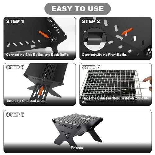 Step-by-step guide to assembling a portable grill.