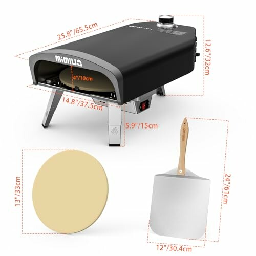 Mimiuo Outdoor Gas Pizza Oven with Automatic Rotating Pizza Stone