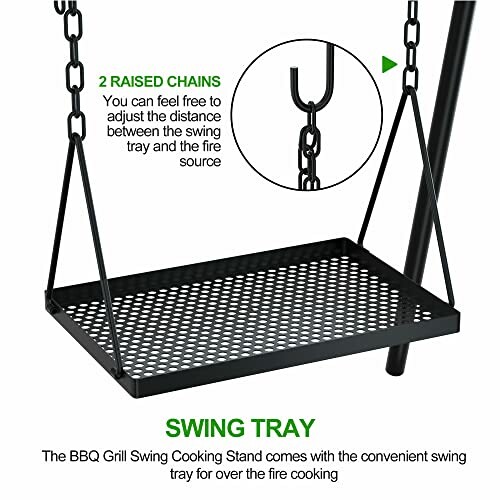 38" Grill Swing Large Campfire Grill Stand