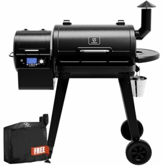 Z Grill pellet smoker with cover